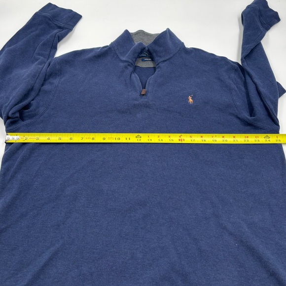 Polo Ralph‎ Lauren Men's XL Blue Cotton Estate Rib Quarter Zip Pullover Sweater - Picture 5 of 7